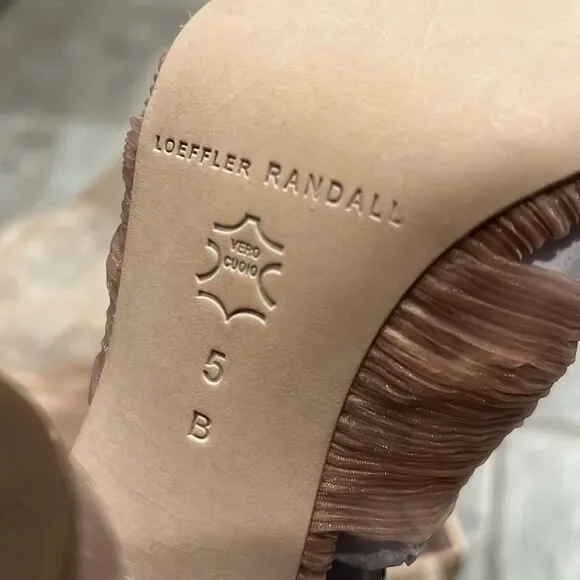 Loeffler Randall Reed High Heel Pleated Sandals in Beauty, New, Size 5 - Picture 9 of 14